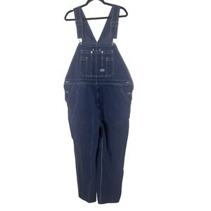 Big Smith Bib Overalls Mens Size 44x32 (44x30) Blue Denim Carpenter Farmer Work
